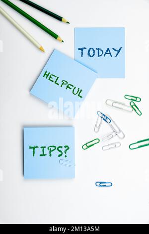 Conceptual display Helpful Tips. Internet Concept advices given to be helpful knowledge in life Stock Photo