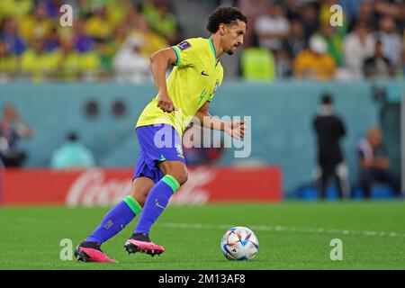 Doha, Qatar. 09th Dec, 2022. Marquinhos do Brasil, during the match between Croatia and Brazil, for the quarterfinals of the FIFA World Cup Qatar 2022, Education City Stadium this Friday 9th. Photo: Heuler Andrey/DiaEsportivo 30761 (Heuler Andrey/SPP) Credit: SPP Sport Press Photo. /Alamy Live News Stock Photo