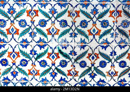 Handmade Tiles with floral patterns. Stock Photo