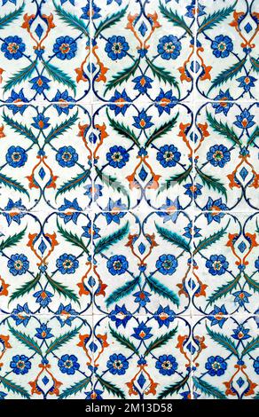 Handmade Tile with flowers patterns. Stock Photo