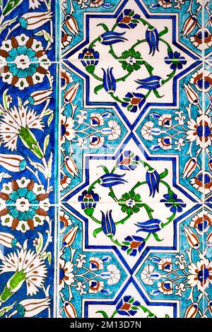 Handmade Tiles with floral patterns. Stock Photo