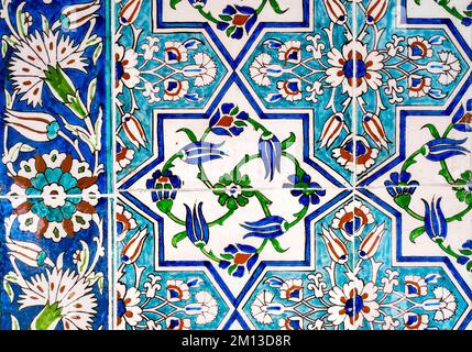 Handmade Tiles with floral patterns. Stock Photo