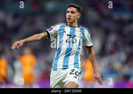 Argentina's Nahuel Molina during the FIFA World Cup Quarter-Final match at the Lusail Stadium in Lusail, Qatar. Picture date: Friday December 9, 2022. Stock Photo