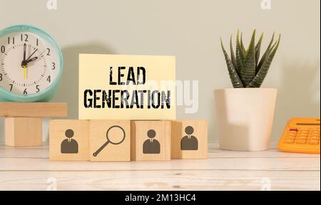 Writing displaying text Lead Generation. Business approach process of identifying and cultivating potential customers Saving Money For A Brand New Hou Stock Photo