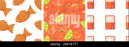 Latin american Moquecaca seamless pattern. Brazillian stew illustration in cartoon style Stock Vector