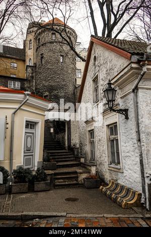 Low angle view of old  stone buildings Stock Photo