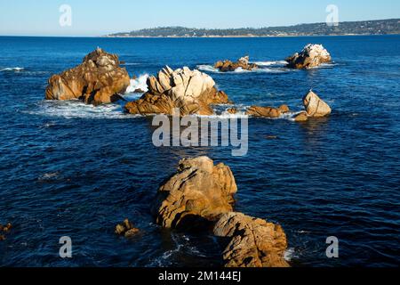 Coast view from North Shore Trail, Point Lobos State Reserve, Big Sur Coast Highway Scenic Byway, California Stock Photo