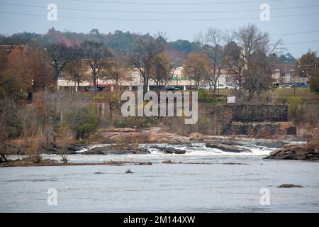 Columbus is the second largest city in Georgia, USA and has a long history. It sits on the shores of the Chattahoochee River. Stock Photo