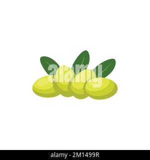 Olive Flat design clip art vector illustration isolated on a white background Stock Vector