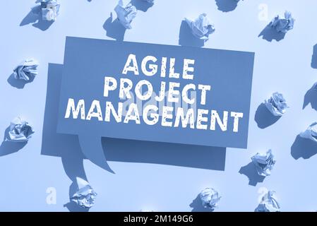 Text caption presenting Agile Project Management. Conceptual photo management methodology from traditional to modern technology Stock Photo