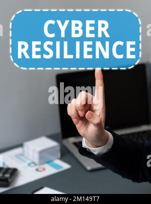 Text caption presenting Cyber Resilience. Business idea measure of how well an enterprise can manage a cyberattack Stock Photo