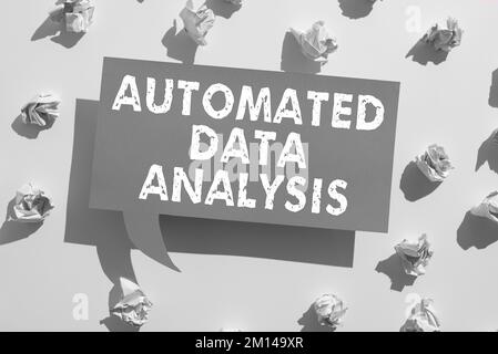 Writing displaying text Automated Data Analysis. Word Written on Artificial intelligence and deep learning technology Stock Photo