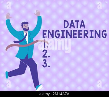 Conceptual caption Data Engineering. Word Written on data science that focuses on practical applications of data Stock Photo