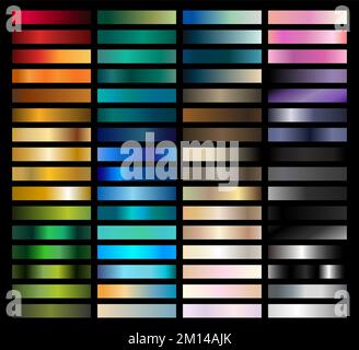 Metal Gradient Collection of Every Color Swatches Stock Vector