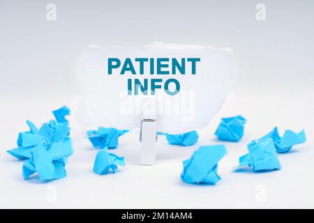 Patient safety message written on ripped cardboard paper pieces with ...