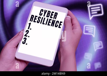 Handwriting text Cyber Resilience. Concept meaning measure of how well an enterprise can manage a cyberattack Stock Photo