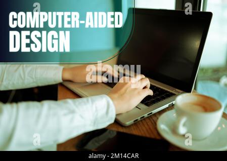 Inspiration showing sign Computer Aided Design. Business approach CAD industrial designing by using electronic devices Stock Photo