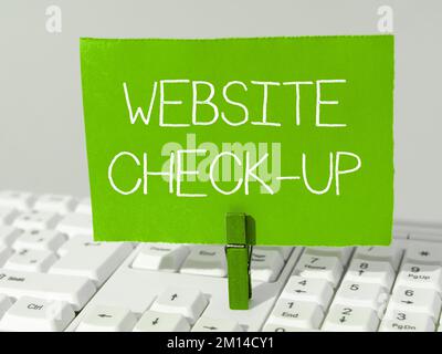 Conceptual caption Website Check Up. Concept meaning an examination of a website to see if something is in order Stock Photo