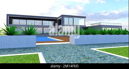 3d rendering of a stones textured floor Stock Photo - Alamy