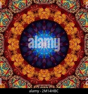 Magic mystic mandala. Esoteric geometric fractal. Kaleidoscopic background Stock Photo