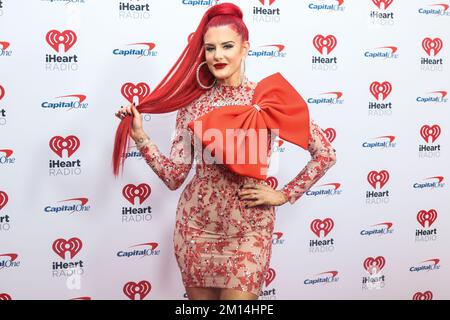 American rapper Justina Valentine arrives for the iHeartRadio Music ...