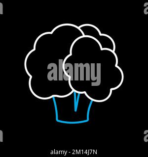 Cauliflower isolated vector on black background icon. Vegetable sign. Graph symbol for food and drinks web site, apps design, mobile apps and print me Stock Vector
