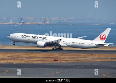 Tokyo, Japan - January 12, 2020: Japan Airlines (JAL) Oneworld