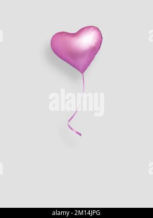 A purple heart shaped balloon floating in the sky Stock Photo - Alamy