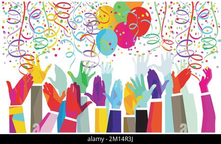 celebration background with confetti, isolated, Stock Vector