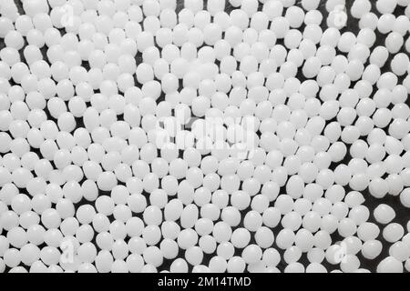 Close up picture of polyamide granules, selective focus. Stock Photo