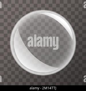 Water or soap bubble isolated on transparent background. Air bubble vector illustration. Stock Vector