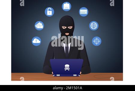Hacker Spy Activity Business Concept Stock Vector