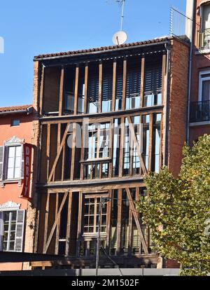 Old House in Toulouse, France, with its original cladding removed ...