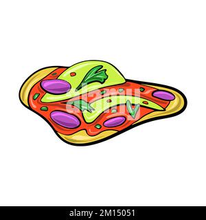 Chicken quesadilla icon cartoon vector. Tomato vegetable. Mexican food ...