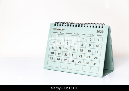 Decemner 2023 calendar on white background Stock Photo
