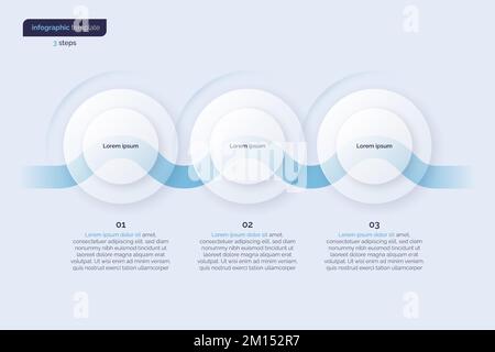 Vector minimalistic infographic template composed of 3 circles Stock Vector