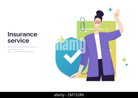 Vector illustration on a subject of service of insurance and protection Stock Vector