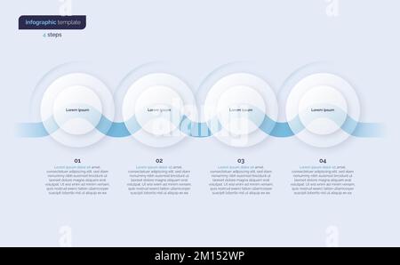 Vector minimalistic infographic template composed of 4 circles Stock Vector