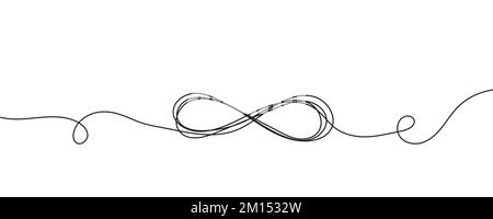 Continuous one line drawing of infinity sign. Vector illustration Stock Vector