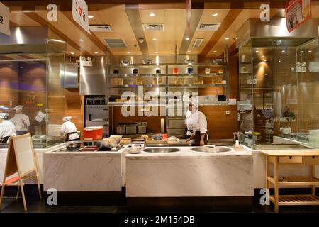 SHENZHEN, CHINA-APRIL 13: restaurant interior on April 13, 2014 in Shenzhen, China. ShenZhen is regarded as one of the most successful Special Economi Stock Photo