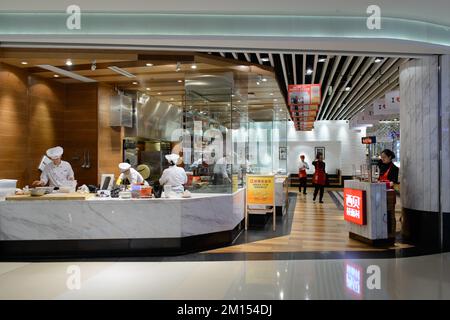 SHENZHEN, CHINA-APRIL 13: restaurant interior on April 13, 2014 in Shenzhen, China. ShenZhen is regarded as one of the most successful Special Economi Stock Photo