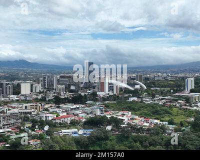 Aerial view of La Sabana Park, Costa Rica National Stadium and San Jose, Costa Rica Skyline Stock Photo