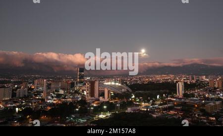 Aerial view of La Sabana Park, Costa Rica National Stadium and San Jose, Costa Rica Skyline Stock Photo