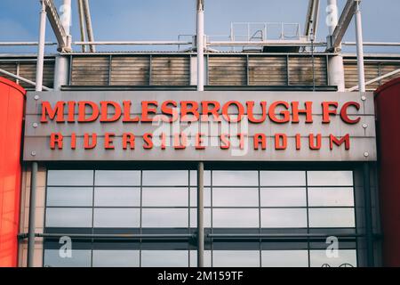 Middlesbrough, UK. 10th Dec, 2022. General view outside The Riverside Stadium ahead of the Sky Bet Championship match Middlesbrough vs Luton Town at Riverside Stadium, Middlesbrough, United Kingdom, 10th December 2022 (Photo by James Heaton/News Images) in Middlesbrough, United Kingdom on 12/10/2022. (Photo by James Heaton/News Images/Sipa USA) Credit: Sipa USA/Alamy Live News Stock Photo