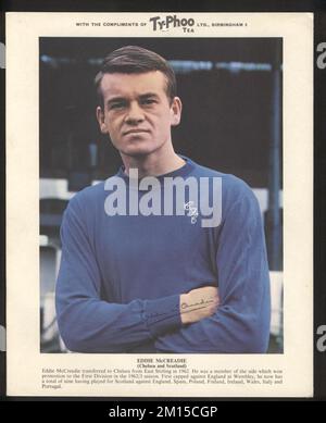 Ty-hpoo Tea large football card picture of Eddie McCreadie Chelsea and Scotland footballer of the 1960's. Available from Ty-Phoo Tea with coupons Stock Photo