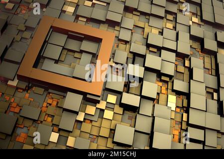 Abstract image of computer chips on a motherboard. 3d rendering Stock Photo