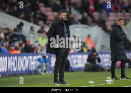 Middlesbrough, UK. 10th Dec, 2022. Michael Carrick manager of Middlesbrough during the Sky Bet Championship match Middlesbrough vs Luton Town at Riverside Stadium, Middlesbrough, United Kingdom, 10th December 2022 (Photo by James Heaton/News Images) in Middlesbrough, United Kingdom on 12/10/2022. (Photo by James Heaton/News Images/Sipa USA) Credit: Sipa USA/Alamy Live News Stock Photo