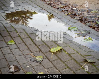 broken concrete pathway brick surface background, melancholy concept Stock Photo