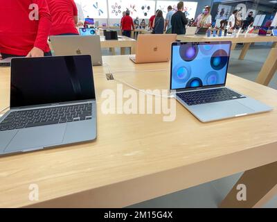 Orlando, FL USA- November 20, 2020:  A Macbook Pro Laptop Computer at an Apple Store in Orlando, Florida. Stock Photo