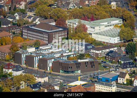 Aerial view, Hochschule Ruhr West - Campus Bottrop in the district north-east in Bottrop, Ruhr area, North Rhine-Westphalia, Germany, Bottrop, DE, Eur Stock Photo